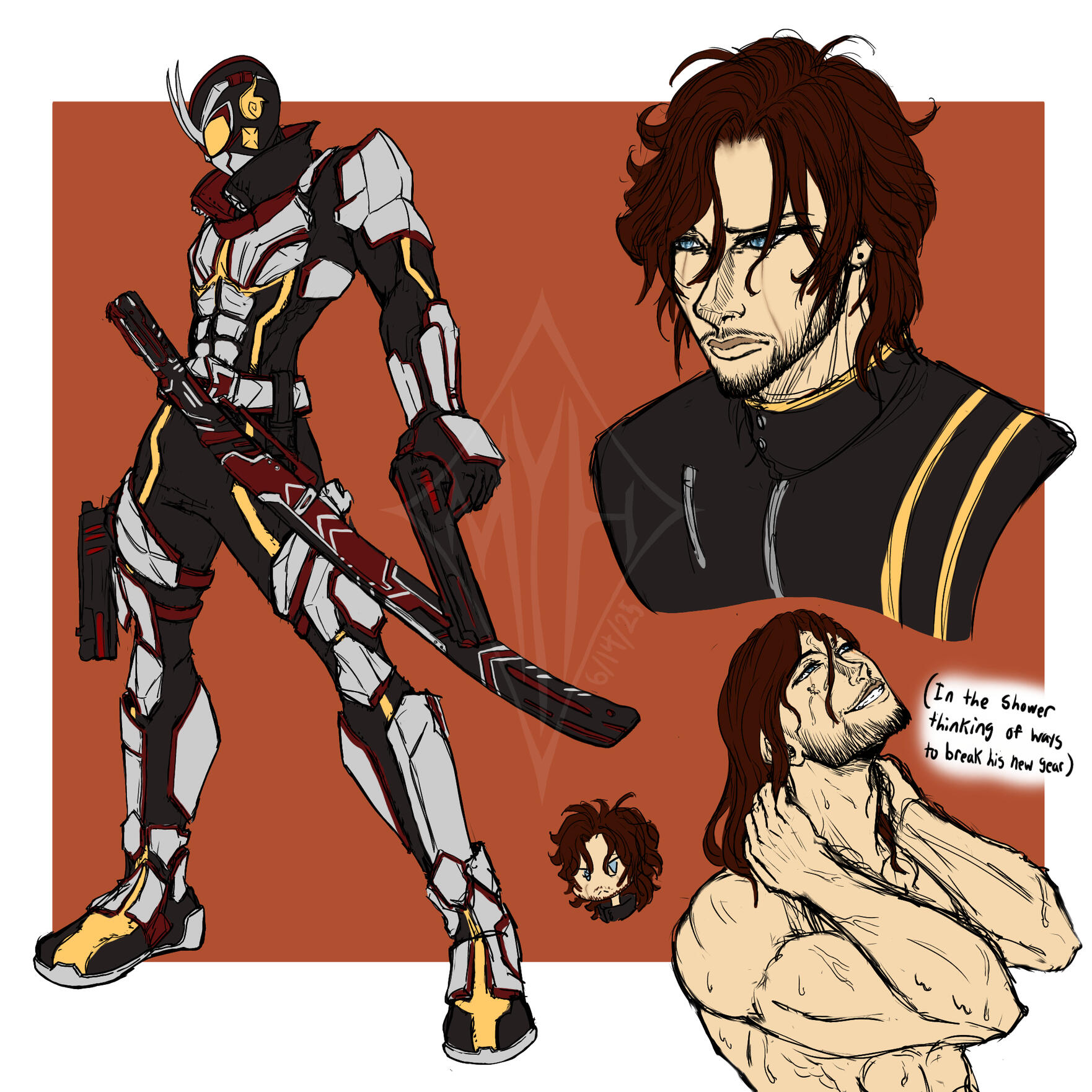 Full body, Bust, and Headshot (Colored sketch)